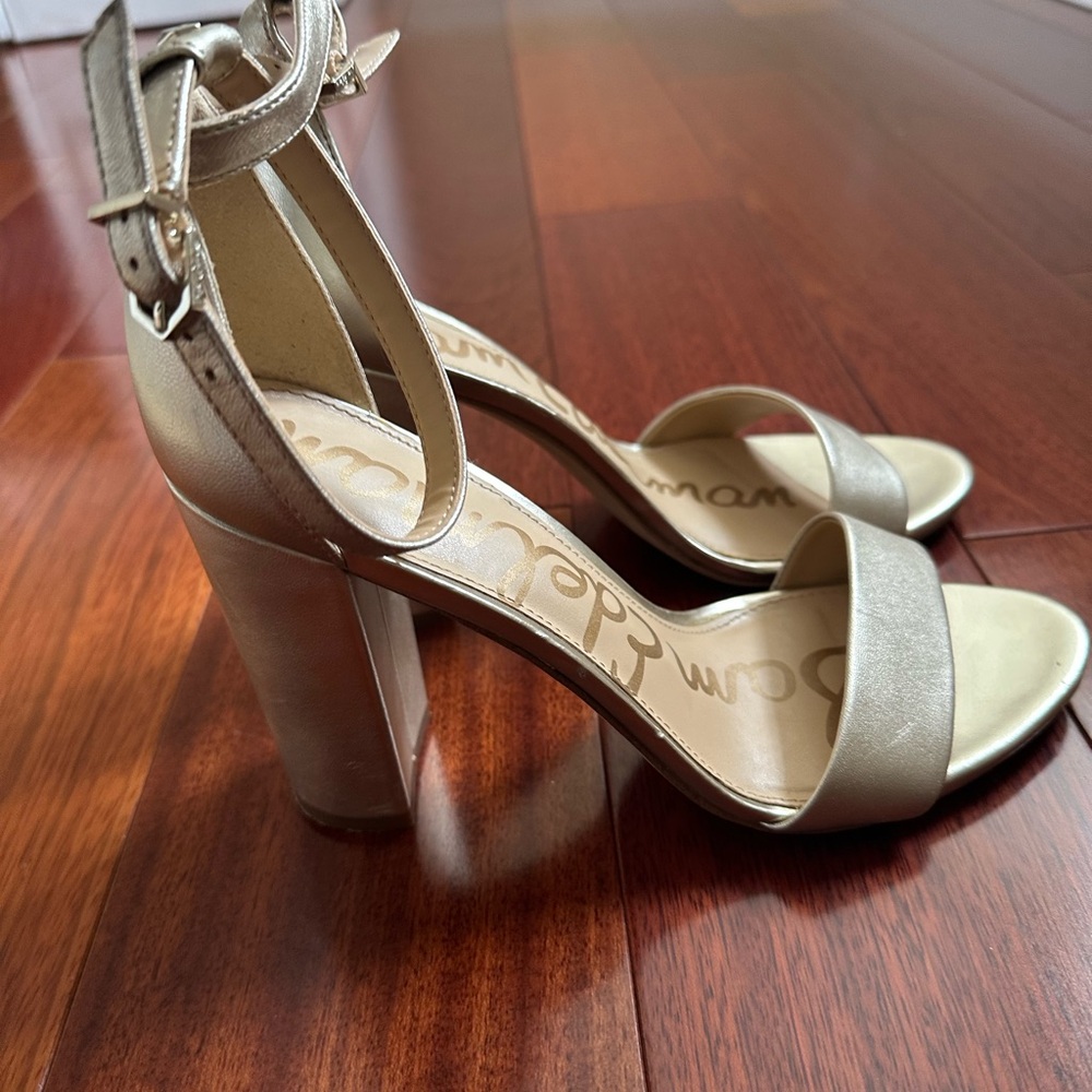 Sam Edelman Daniella Gold Block Heels